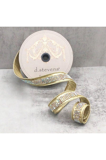 1" Metallic Dupion Duchess Jewel Ribbon: Gold (5 Yards)