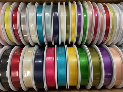 Satin Ribbon - Various Colours, Price Per Metre