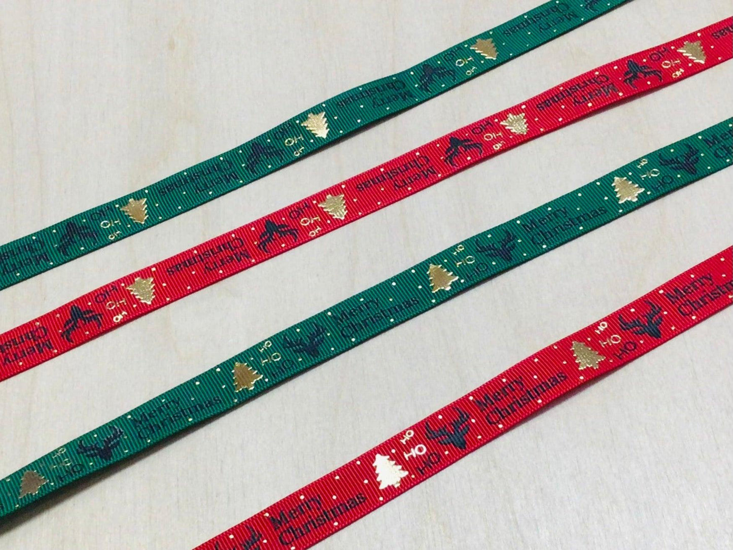 Merry Christmas 16mm Grosgrain Ribbon