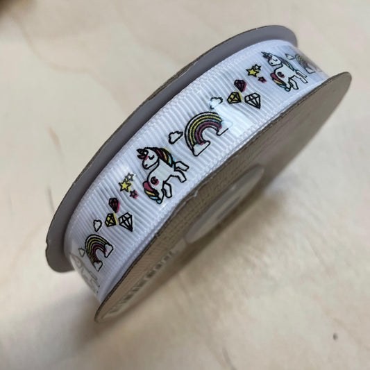 16mm Unicorn grosgrain Ribbon